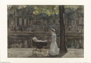 Housemaid With Pram — Isaac Lazarus Israels