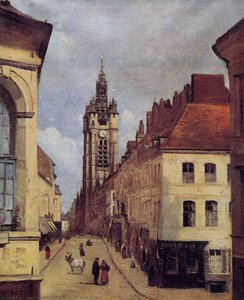 The Belfry Of Douai — Jean-baptiste-camille Corot, Realism