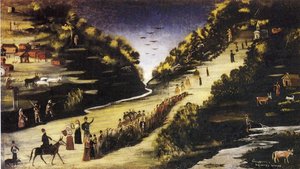 Party By The River Zkheniszkali — Niko Pirosmani