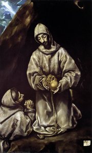 St Francis And Brother Leo Meditating On Death — El Greco