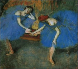 Two Dancers In Blue — Edgar Degas, Impressionism