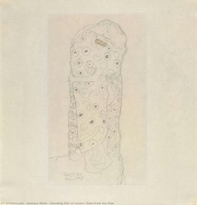 Standing Pair Of Lovers, Seen From The Side — Gustav Klimt