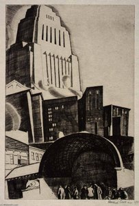 Downtown, N.y — Howard Cook