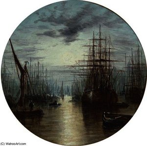 A Moonlit Harbour — William A. Thornley (thornbery)