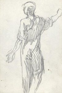 Study Of A Standing Male Figure For 'the Green Fields' — Sir George Clausen