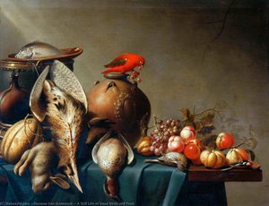 A Still Life Of Dead Birds And Fruit — Harmen Van Steenwyck
