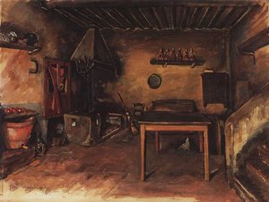 Country Kitchen Around Budzhiano — Zinaida Serebriakova