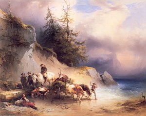 F Heimkehr von der Jagd Am Attersee