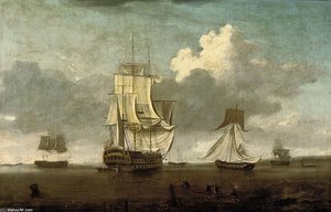A Flagship Departing From The Anchorage — William Anderson