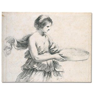 Study Of A Woman Holding A Sieve — Guercino