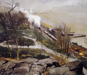 Rain On The River — George Wesley Bellows