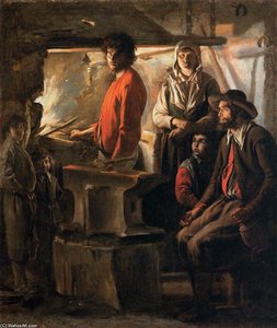Blacksmith At His Forge — Mathieu Le Nain