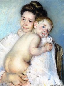 Mother Berthe Holding Her Baby — Mary Stevenson Cassatt
