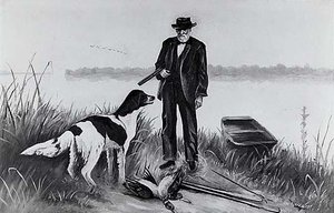 The Artist's Father With Spaniel, (painting) — Lewis L Cross