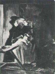 Peasant Woman Sewing — Vincent Willem Van Gogh, Post-impressionism