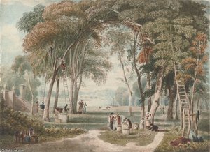 Chestnut Gathering Near Richmond Bridge — William Havell