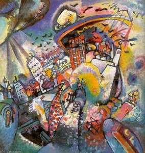 Moscow I, Oil On Canvas, State Tretjakov Gal — Wassily Wassilyevich Kandinsky, Expressionism