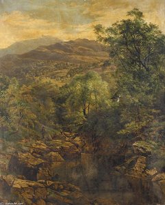 A Quiet Pool In Glenfalloch — R.a Benjamin Williams Leader