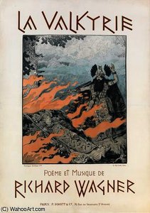 Cover Of The Score Of 'la Valkyrie' — Eugène Samuel Grasset