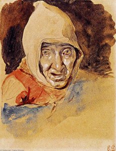 Cabeza De Mujer Anciana — Eugène Delacroix