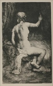 A Woman With An Arrow — Rembrandt Van Rijn, Dutch Golden Age