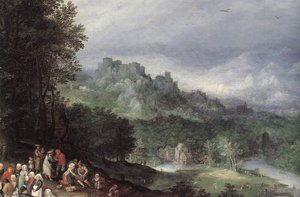 A Flemish Fair (detail) — Jan Brueghel The Elder, Baroque