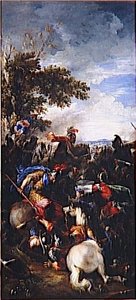 Charge De Cavalerie Avec Cavalier Renverse