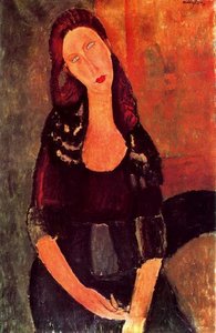 Seated Jeanne Hebuterne — Amedeo Clemente Modigliani, Expressionist Cubism