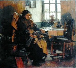 In The Firelight — Walter Langley
