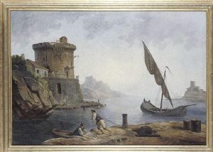 Marine Au Soleil Couchant Port De Mer Au Soleil Levant (ancien Titre) — Hubert Robert