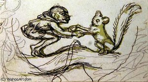 Goblin And Squirrel — Richard Doyle, Victorian Illustration