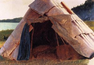 Ojibwe Wigwam At Grand Portage — Jonathan Eastman Johnson