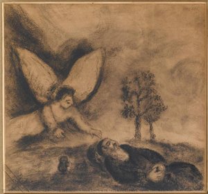 Being Asleep In The Desert Where He Had Retired To Wait For The Death, Elijah Has Been Awakened And Cheered By An Angel (i Kings, Xix, 5-8) — Marc Chagall
