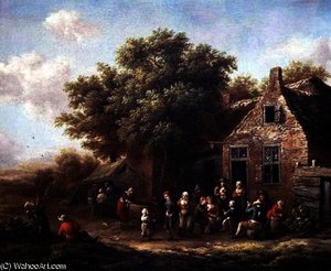 Peasants Merry-making Outside An Inn — Barend Gael Or Gaal