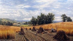 Extensive Summer Landscape With Harvest Field — Alfred I Glendening, Contemporary Realism