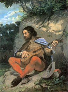 Young Man In A Landscape (the Guitarrero) — Gustave Courbet