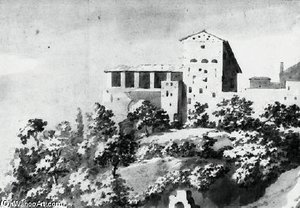 Buildings On A Hilltop In An Italianate Landscape