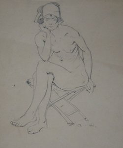 Nude With Legs Crossed — Alfred Heber Hutty