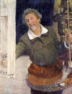 Self Portrait At Work — Ilya Yefimovich Repin