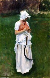 A Girl With A Sickle (also Known As Sister) — John Singer Sargent