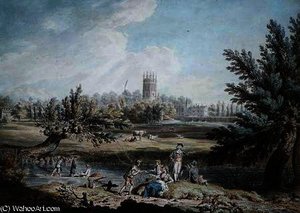 Magdalen College, Oxford, View From Cherwell Looking North West — Edward Dayes, Rococo