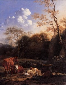 Cows And Sheep At A Stream — Karel Dujardin, Dutch Golden Age