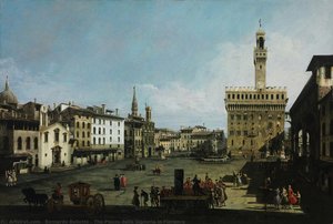 The Piazza Della Signoria In Florence — Bernardo Bellotto, Venetian Baroque