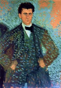 Self-portrait With Blue Spotted Background — Richard Gerstl