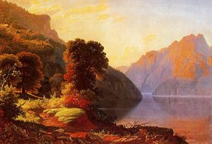 A View Of A Lake In The Mountains — George Caleb Bingham