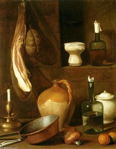 Still-life With Ham — Carlo Magini, Baroque