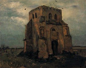 Old Church Tower At Nuenen The Peasants Churchyard — Vincent Willem Van Gogh, Post-impressionism