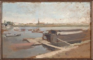 Bords De La Seine À Poissy — Jean-louis Ernest Meissonier