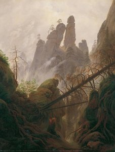 Rocky Landscape In The Elbe Sandstone Mountains — Caspar David Friedrich, Romantic Landscape Painting