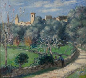 Landscape, The Church At Cannet, (1902) — Albert André